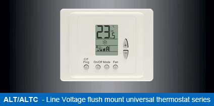 A Flush mount Line voltage Thermostat